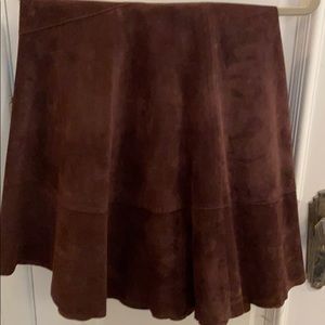 Suede brown skirt